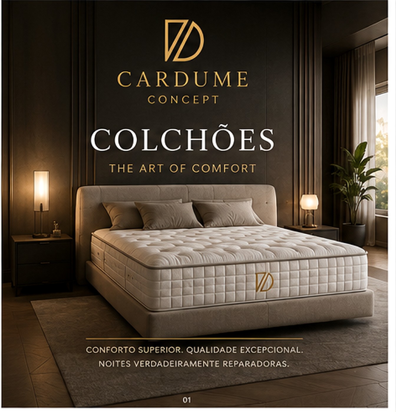 Capa do catálogo de colchões Cardume Concept